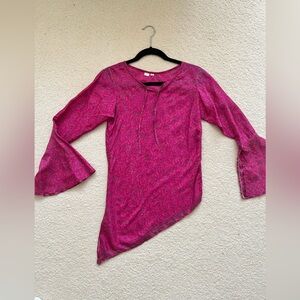Vibrant Pink Silk Tunic Top